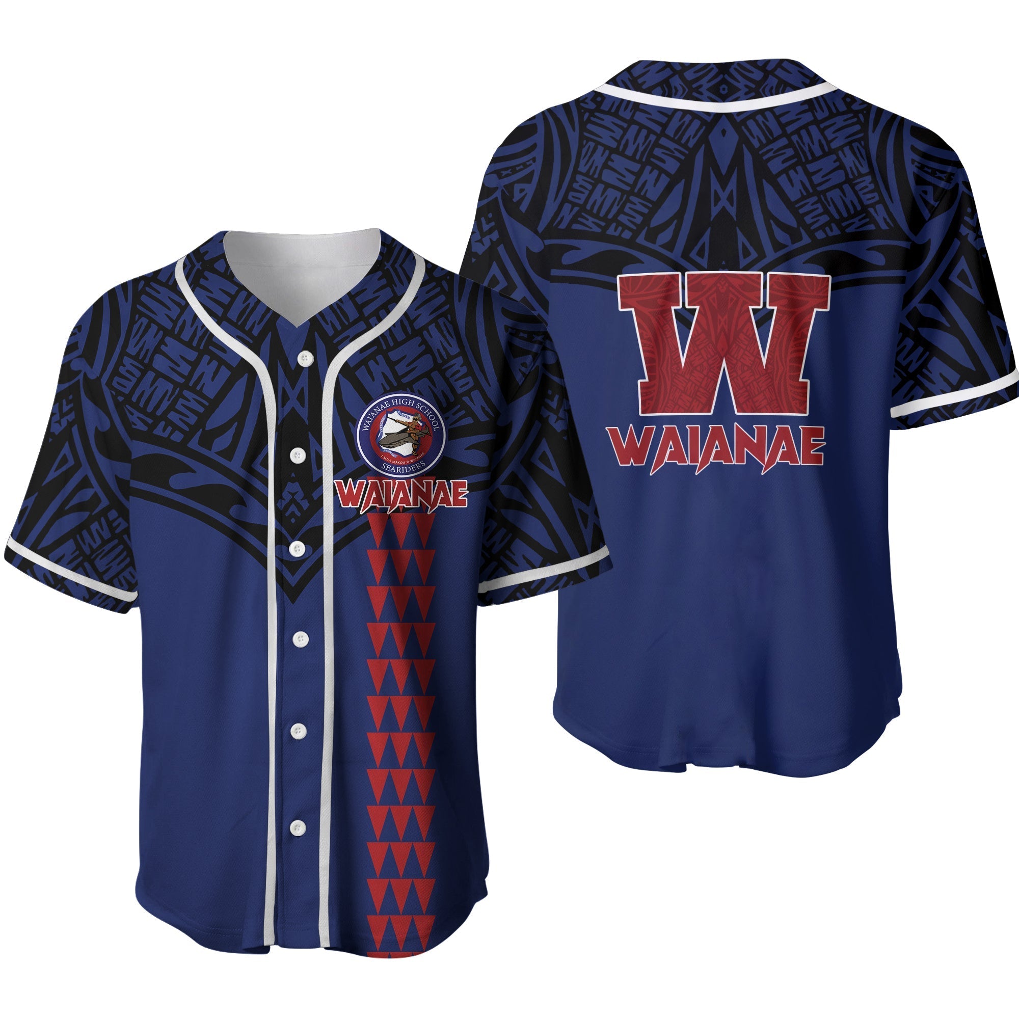 Waianae High School Pride Baseball Jersey LT12 - Wonder Print Shop
