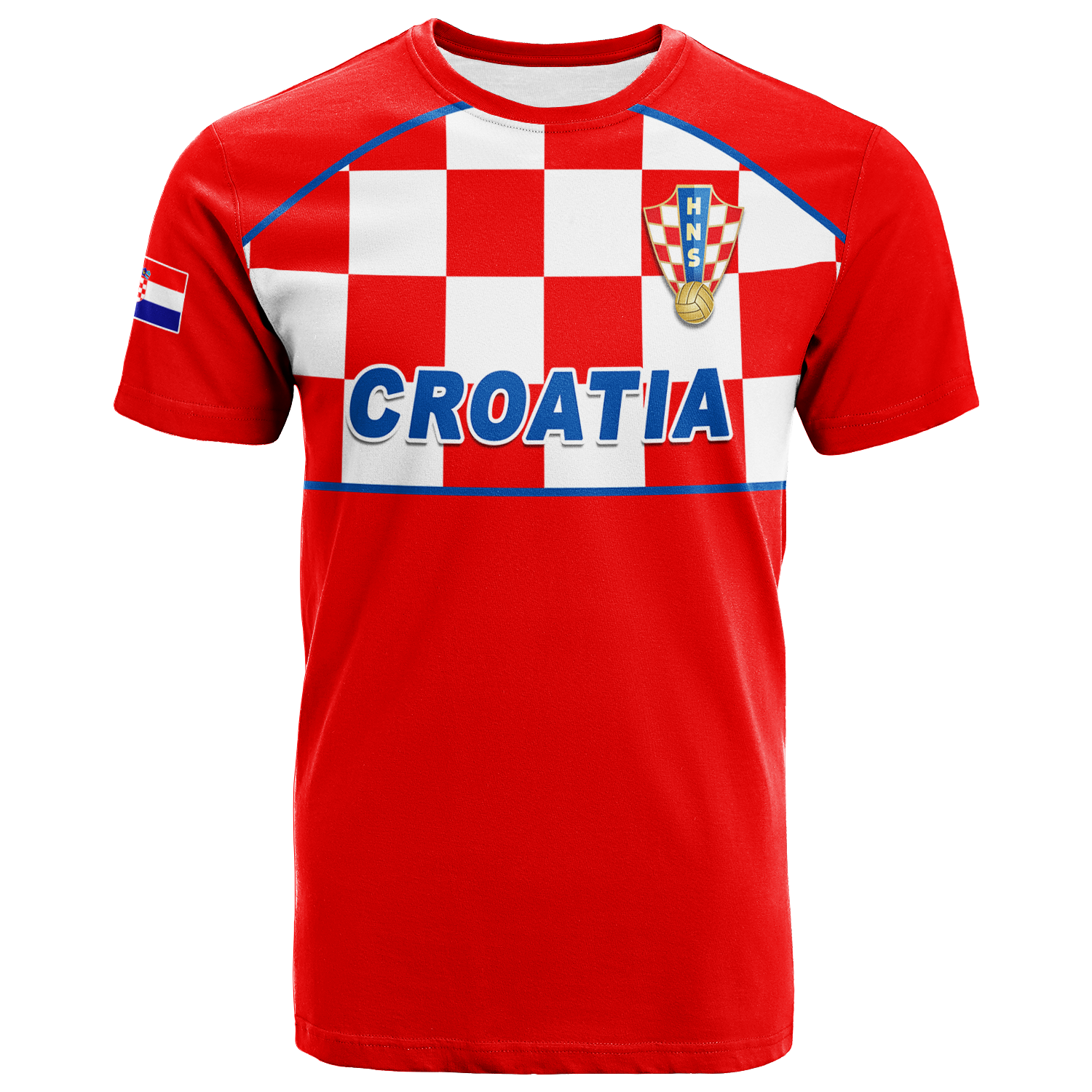 (Custom Personalised) Croatia Football 2022 Checkerboard T-Shirt 