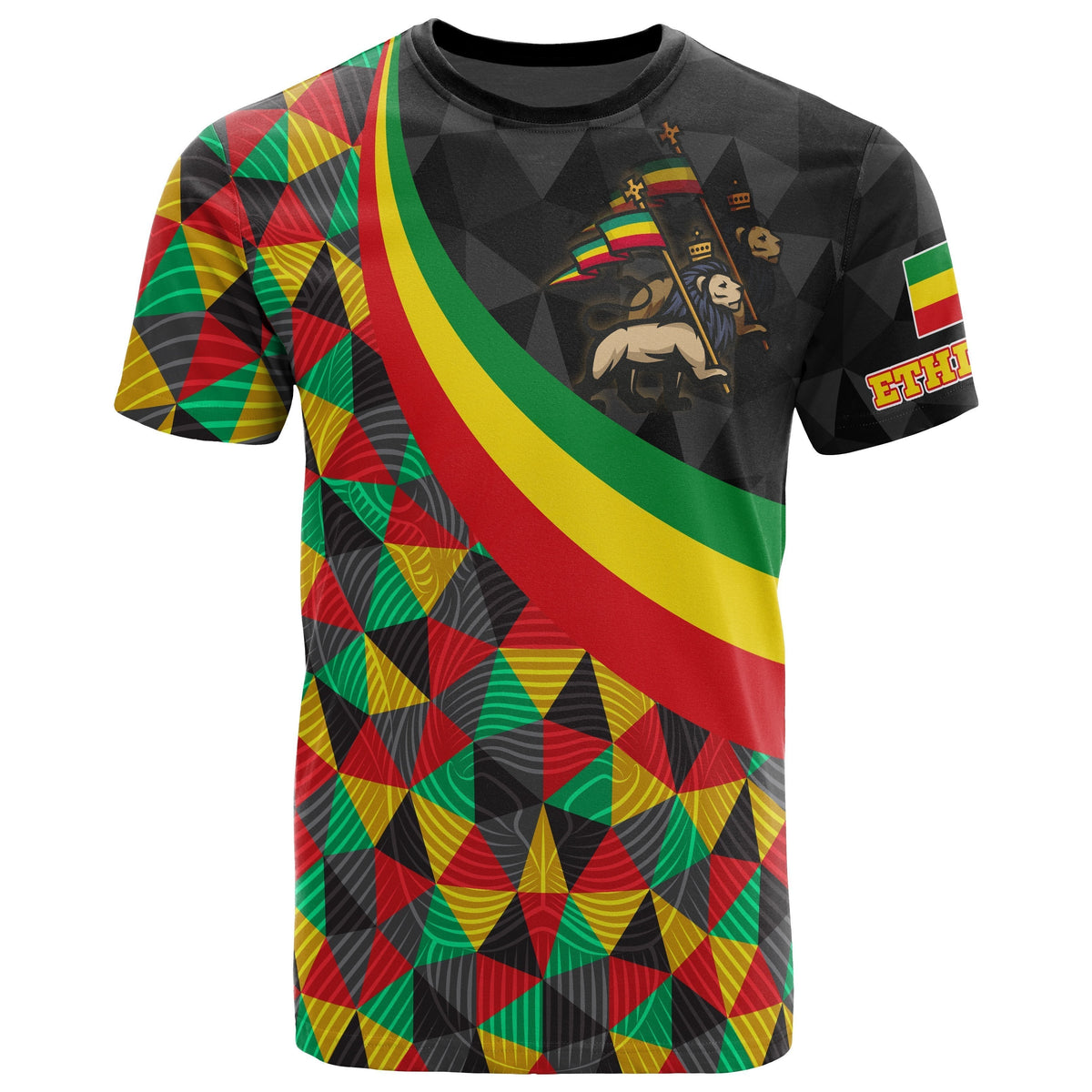 Ethiopia T Shirt Ethiopia Rasta Lion - Wonder Print Shop