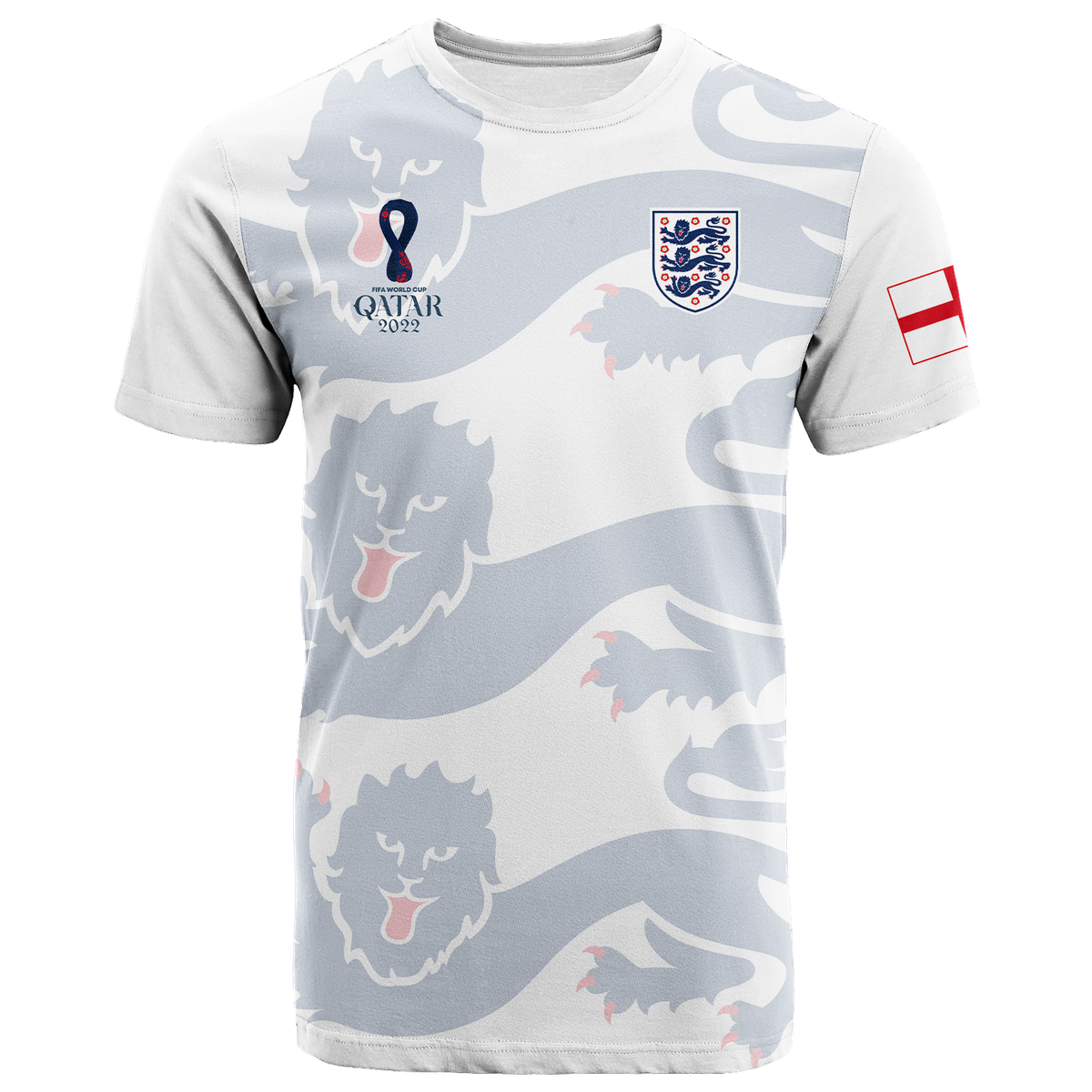Custom England T Shirt Football 2022 LT2 - Wonder Print Shop