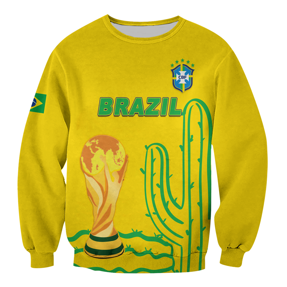 (Custom Personalised) Brazil Champion Football World Cup 2022 Sweatshirt - LT12 - Wonder Print Shop