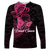 Breast Cancer Pink Ribbon Butterfly Polynesian Black Version Long Sleeve Shirt LT12 - Wonder Print Shop