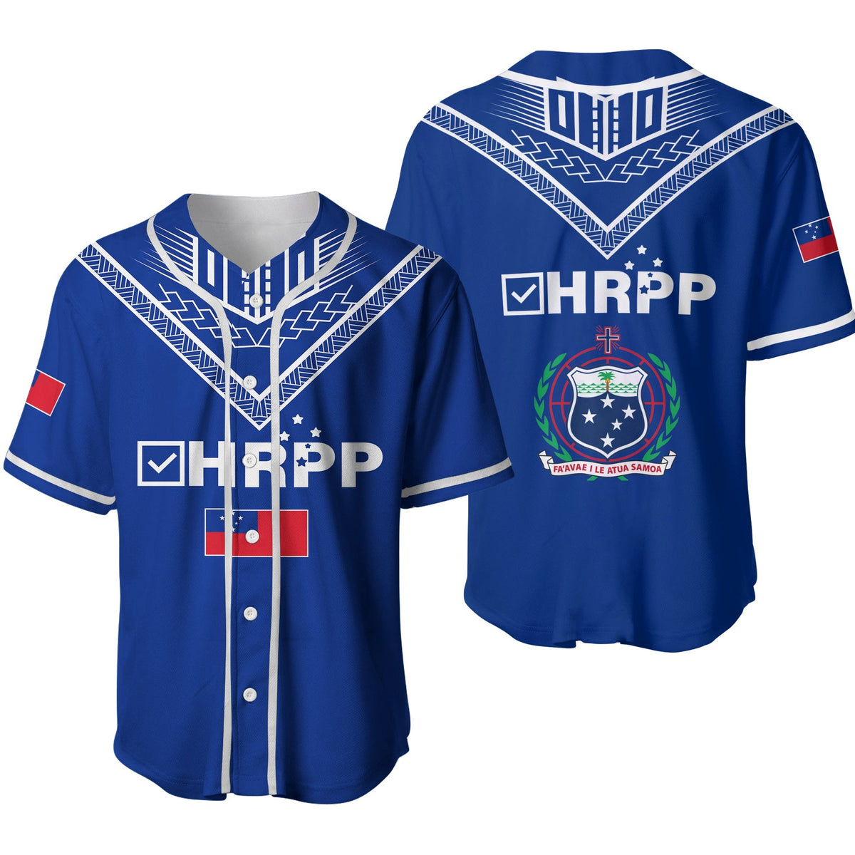 HRPP Samoa Baseball Jersey - Samoan Tribal LT12 - Wonder Print Shop