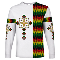 Ethiopian Art Cross Long Sleeve Shirt LT12 - Wonder Print Shop