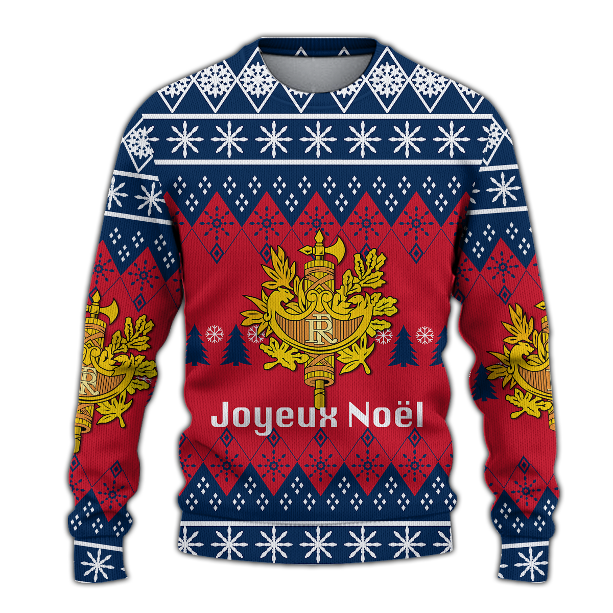 France Christmas Joyeux Noel Ugly Pattern Sweatshirt - LT12 - Wonder Print Shop
