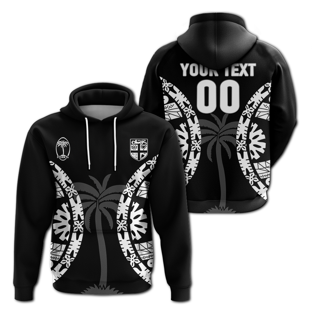 Custom Personalised Fiji Rugby Sevens Fijian Tapa Pattern Hoodie LT12 - Wonder Print Shop