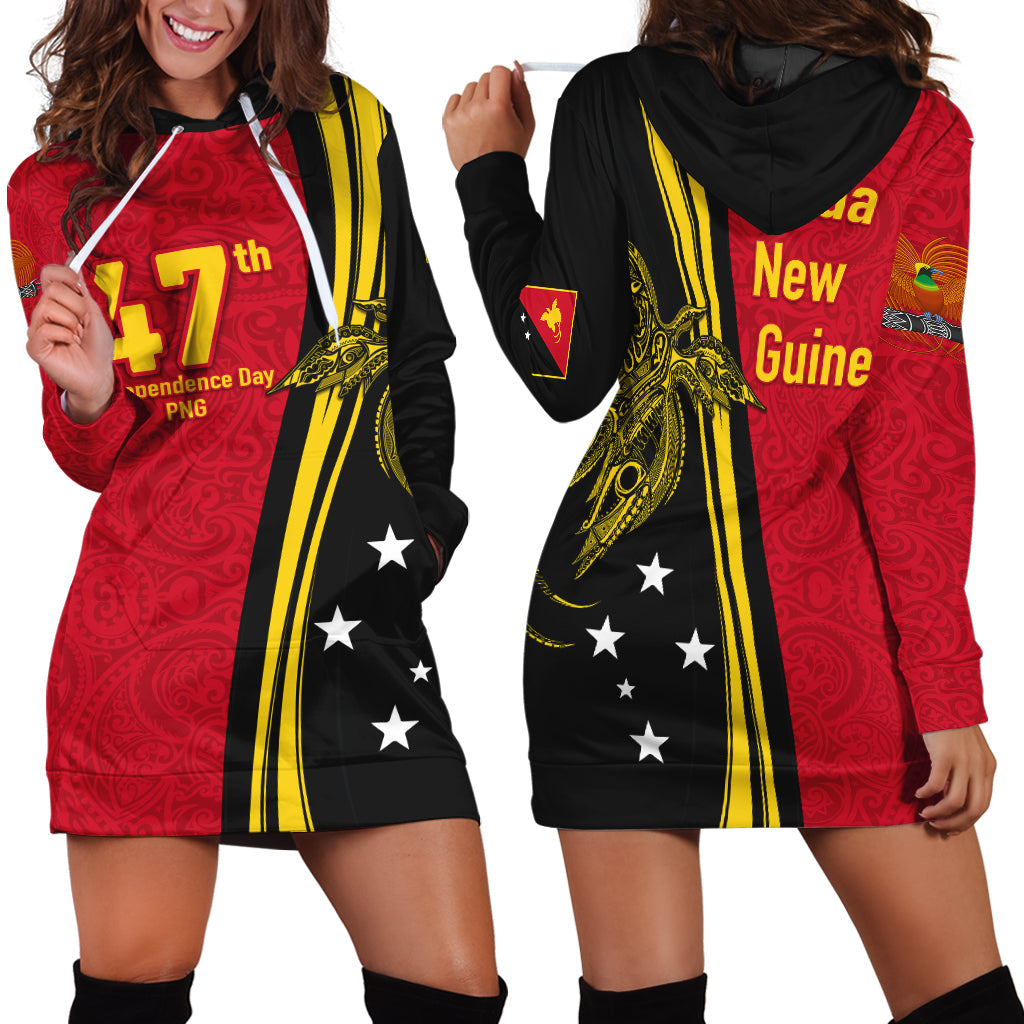Papua New Guinea Independence Anniversary Polynesian Tribal Hoodie Dress LT12 - Wonder Print Shop