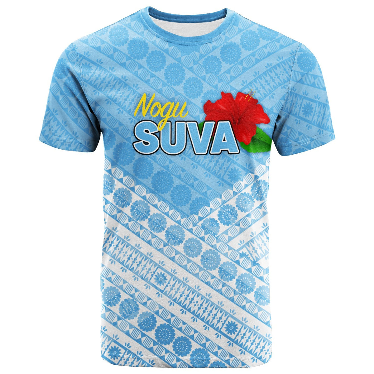 Custom Fiji Suva Rugby T Shirt Tapa Pattern LT12 - Wonder Print Shop