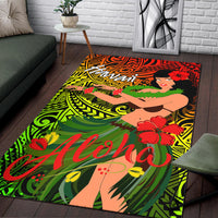 Hawaii Hula Girl Reggae Area Rug LT2 - Wonder Print Shop