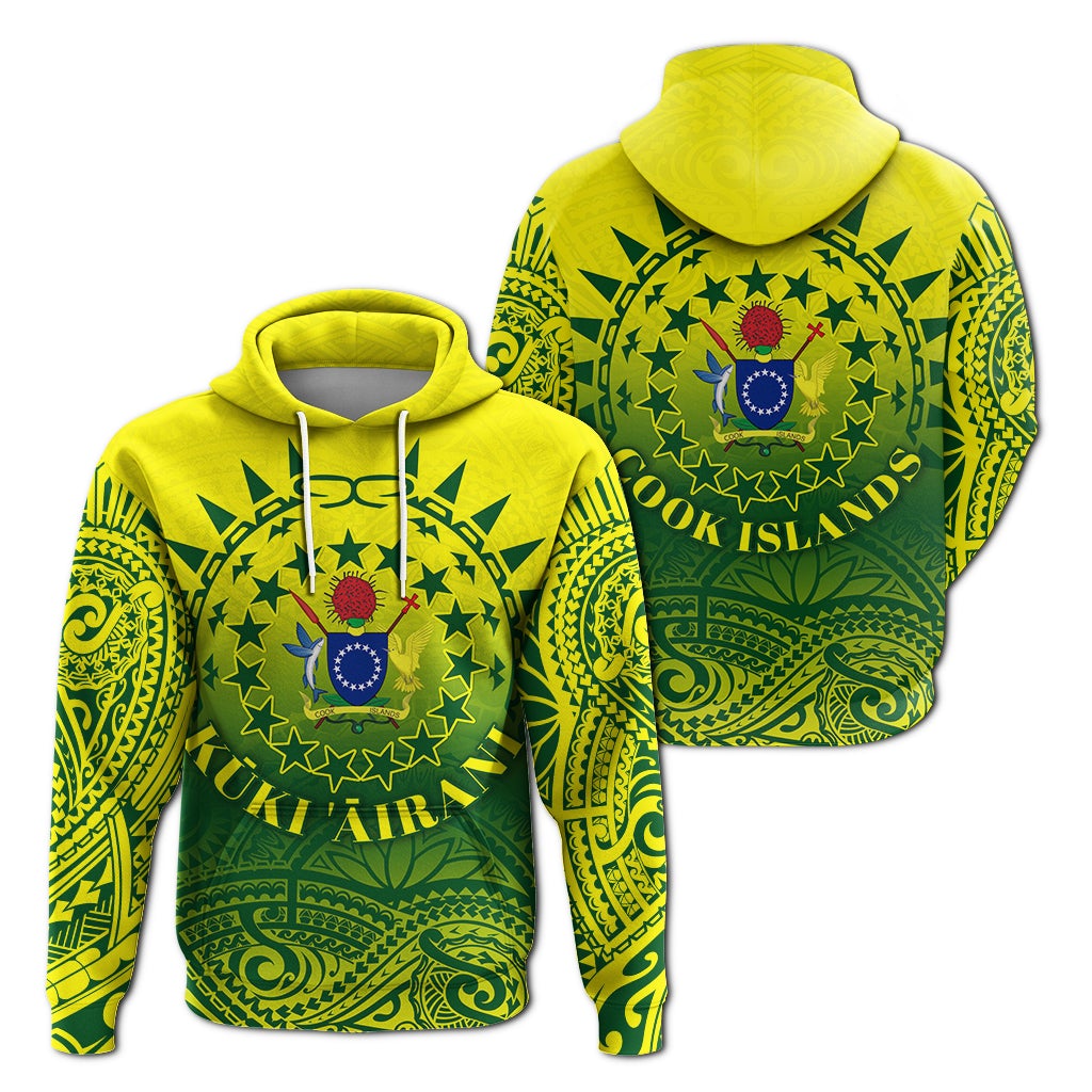 Cook Islands Hoodie Polynesian Tattoo Sunshine LT4 - Wonder Print Shop