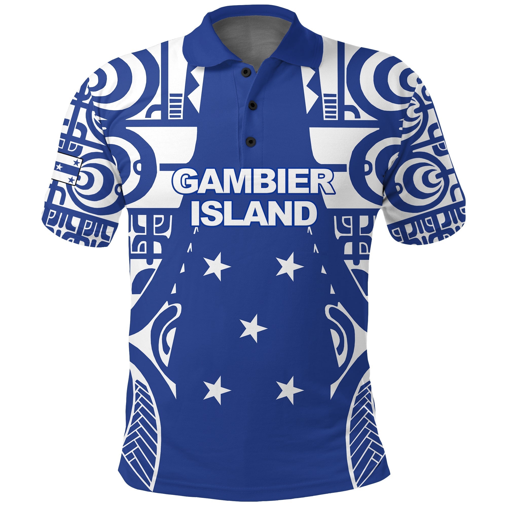 Gambier Islands Tribal Polo Shirt LT12 - Wonder Print Shop