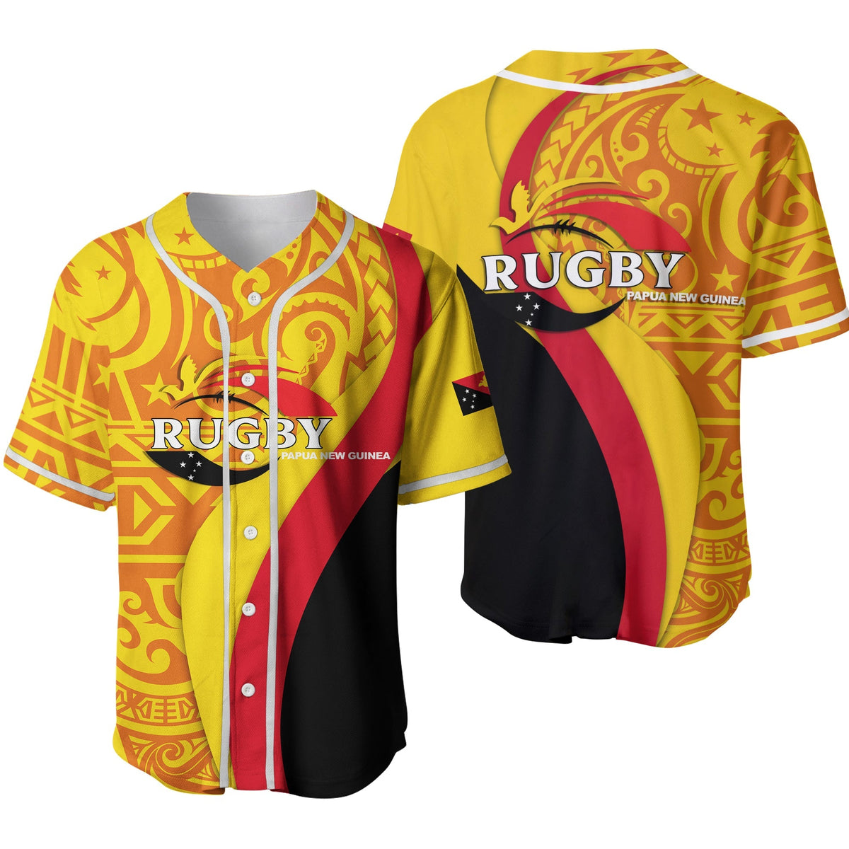 Papua New Guinea Rugby Union Pride Baseball Jersey LT12 - Wonder Print Shop