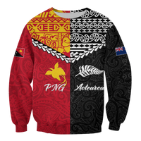 Papua New Guinea Combine New Zealand Maori Aotearoa Heritage Sweatshirt LT12 - Wonder Print Shop
