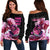 (Custom Personalised) Bass Fishing Pink Off Shoulder Sweater - Wonder Print Shop