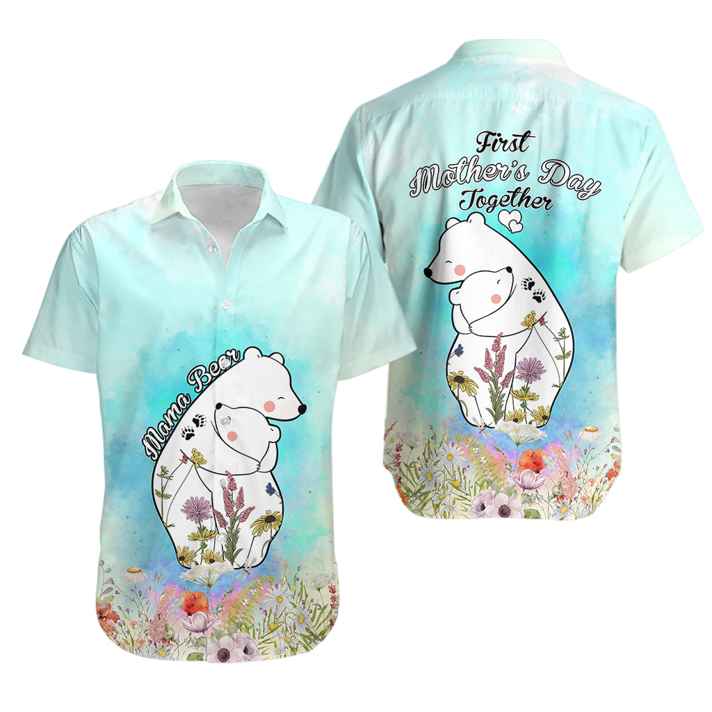 Mother's Day Mama Bear Mix Wild Flowers Hawaiian Shirt TS07 - Wonder Print Shop