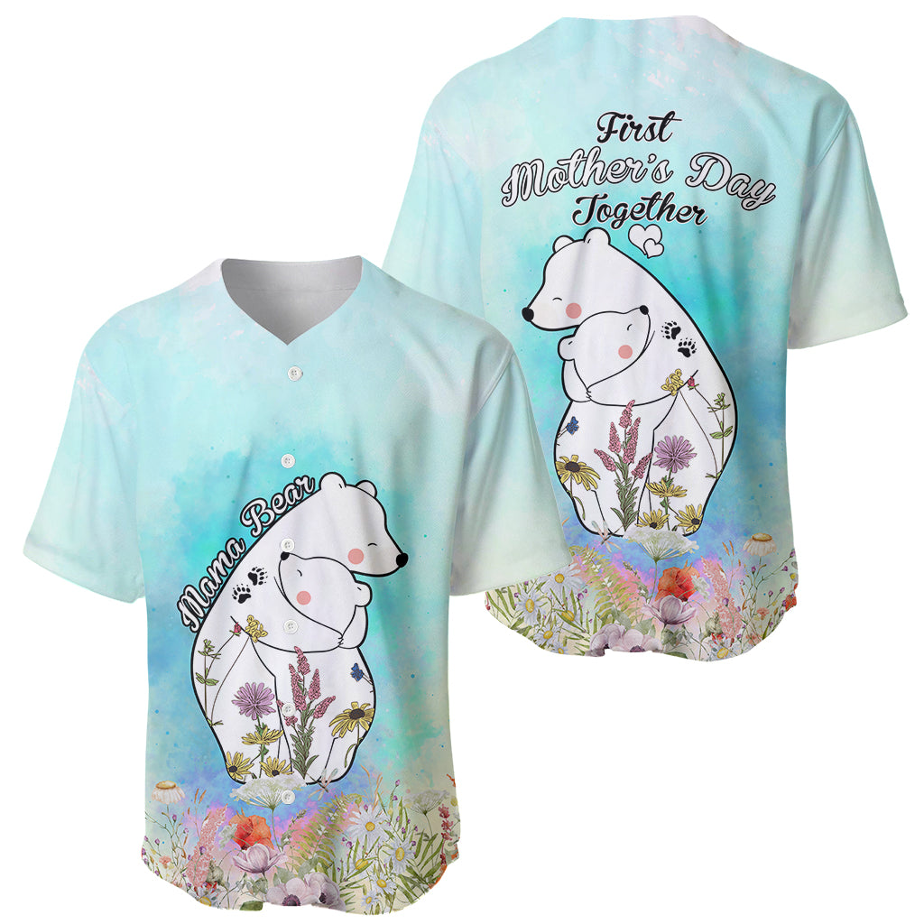 Mother's Day Mama Bear Mix Wild Flowers Baseball Jersey TS07 - Wonder Print Shop