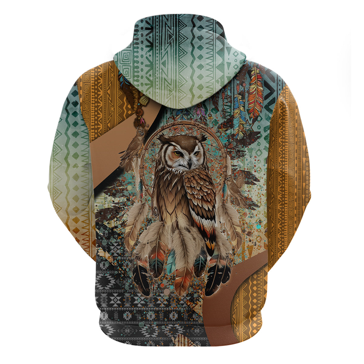 Native American Dreamcatcher Owl and Feathers Hoodie - Wonder Print Shop