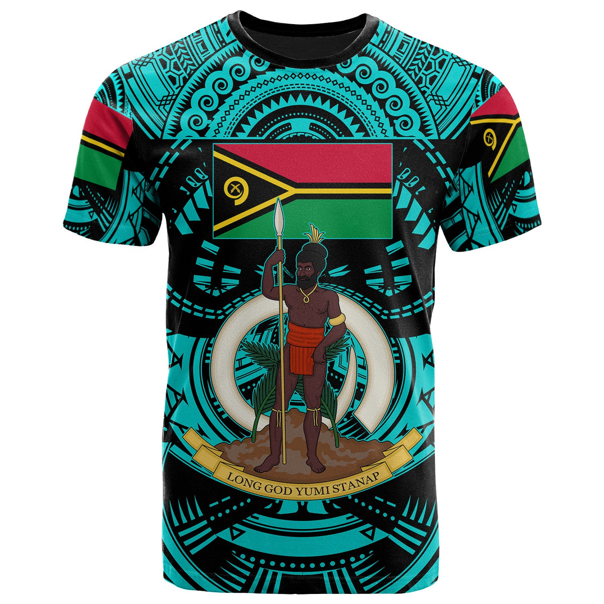 Vanuatu T Shirt Custom Vanuatu Polynesian Culture Pride Turquoise T Shirt LT10 - Wonder Print Shop