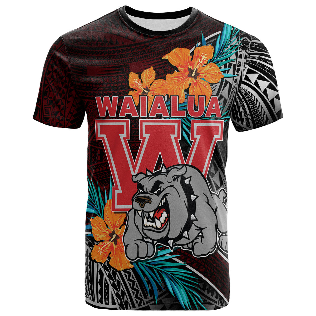 Custom Hawaii T Shirt Waialua High and intermediate School Polynesian Tribal Pattern LT10 - Wonder Print Shop