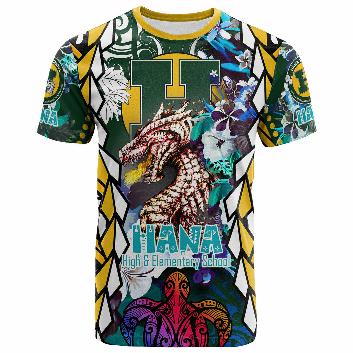 Custom Hawaii T Shirt Hana High and intermediate School Fire Dragon Polynesian Culture Pride LT10 - Wonder Print Shop
