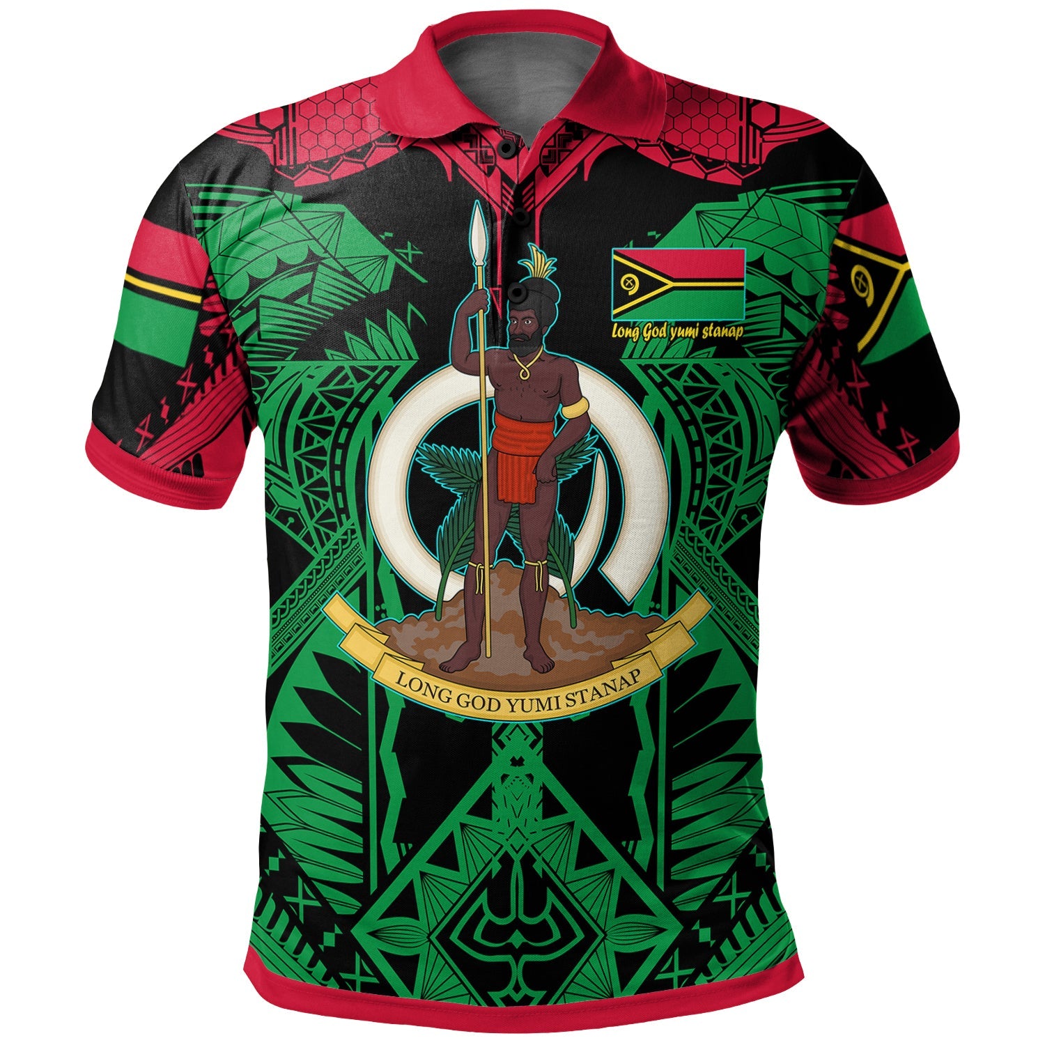 Vanuatu Polo Shirt Custom Vanuatu "Long God yumi stanap" Polynesian Pride Polo Shirt LT10 - Wonder Print Shop