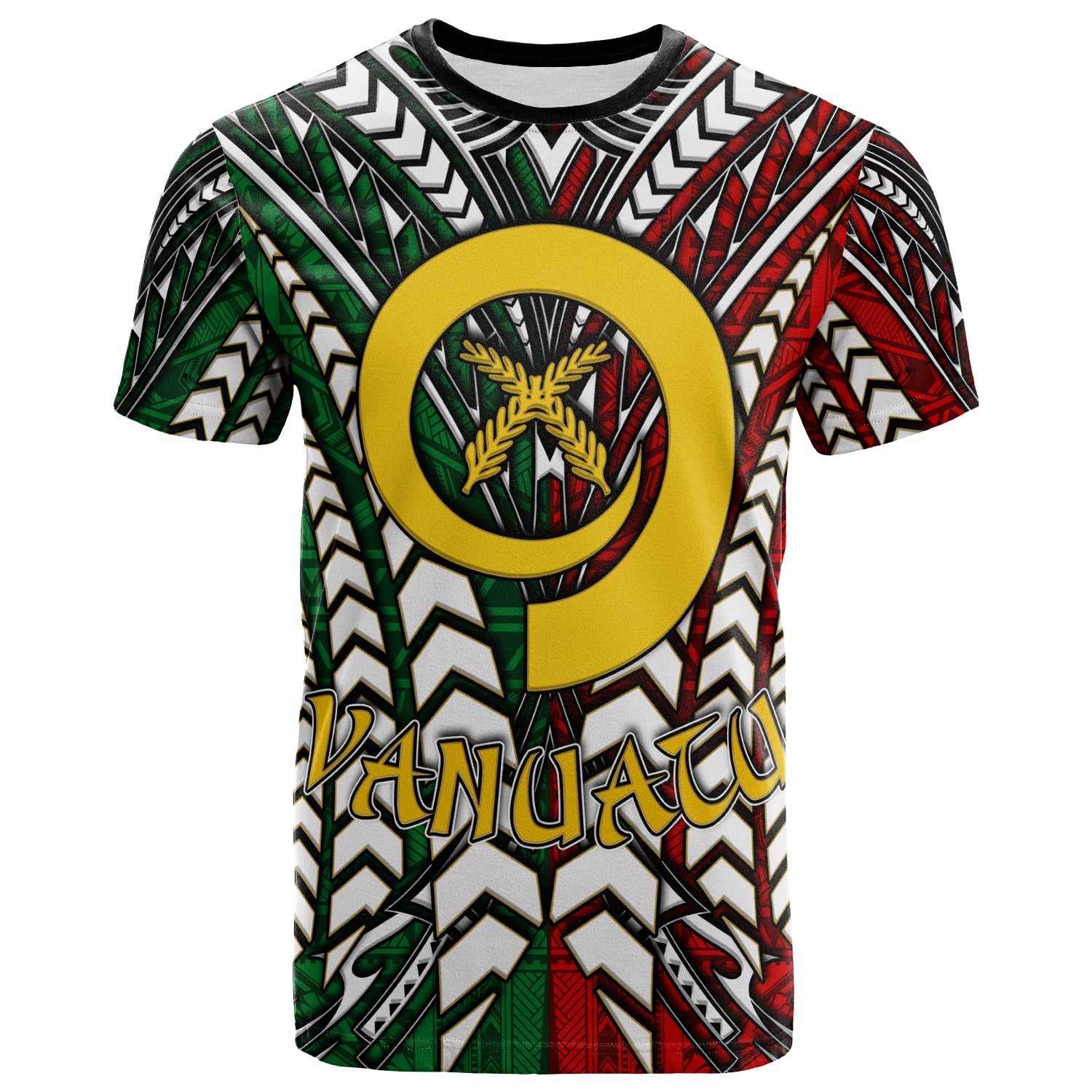 Vanuatu T Shirt Custom Vanuatu Independence Anniversary With Arm Polynesian Patterns T Shirt LT10 - Wonder Print Shop
