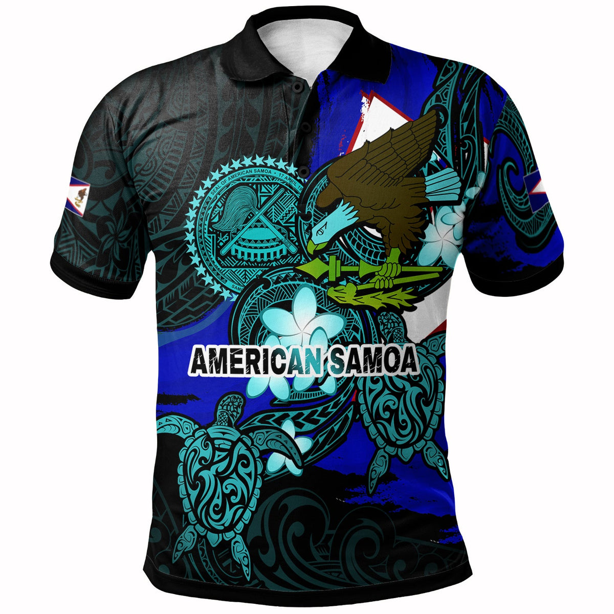 American Samoa Polo Shirt American Samoa Independence Day With Bald Eagle And Polynesian Patterns LT10 - Wonder Print Shop