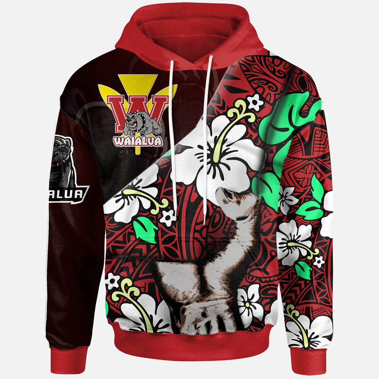 Hawaii Waialua School Polynesian Custom Patronage Hoodie The Waialua High and Intermediate School Bloods In My Veins LT10 - Wonder Print Shop