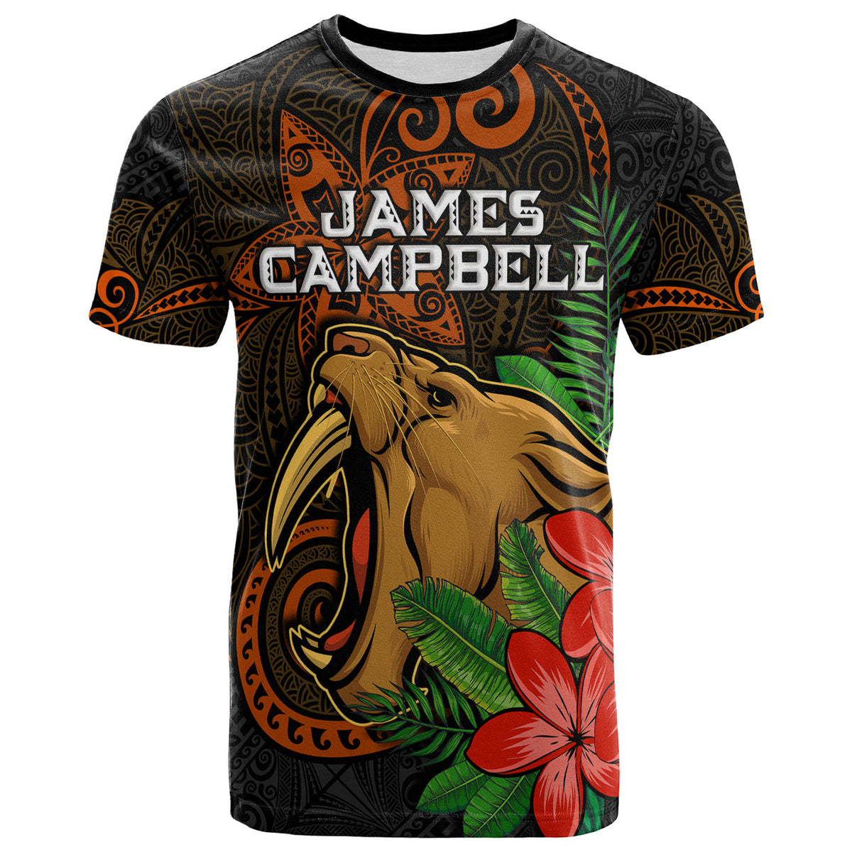 Custom Hawaii T Shirt James Campbell High School Polynesian Tribal Pattern LT10 - Wonder Print Shop