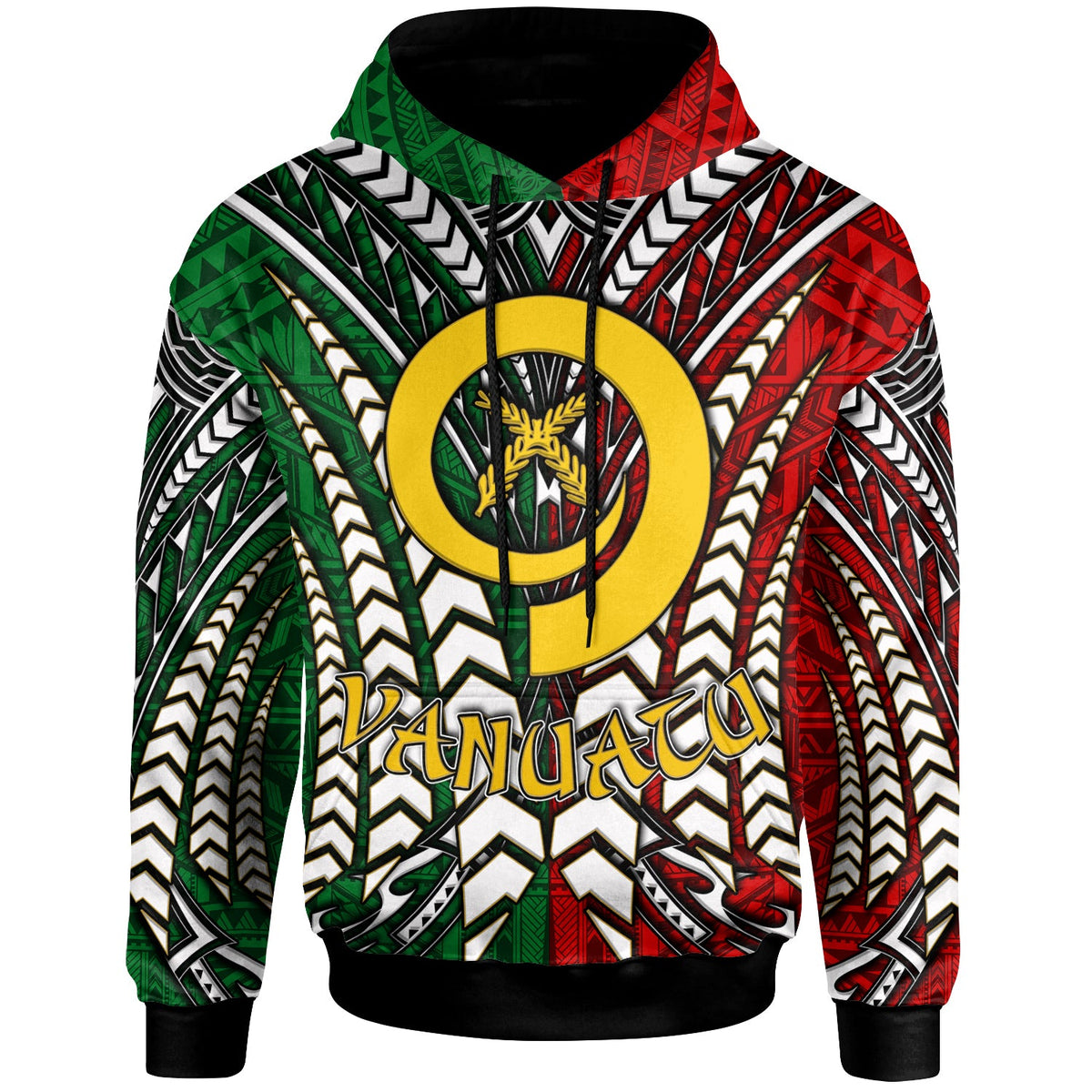 Vanuatu Hoodie Custom Vanuatu Independence Anniversary With Arm Polynesian Patterns Hoodie LT10 - Wonder Print Shop