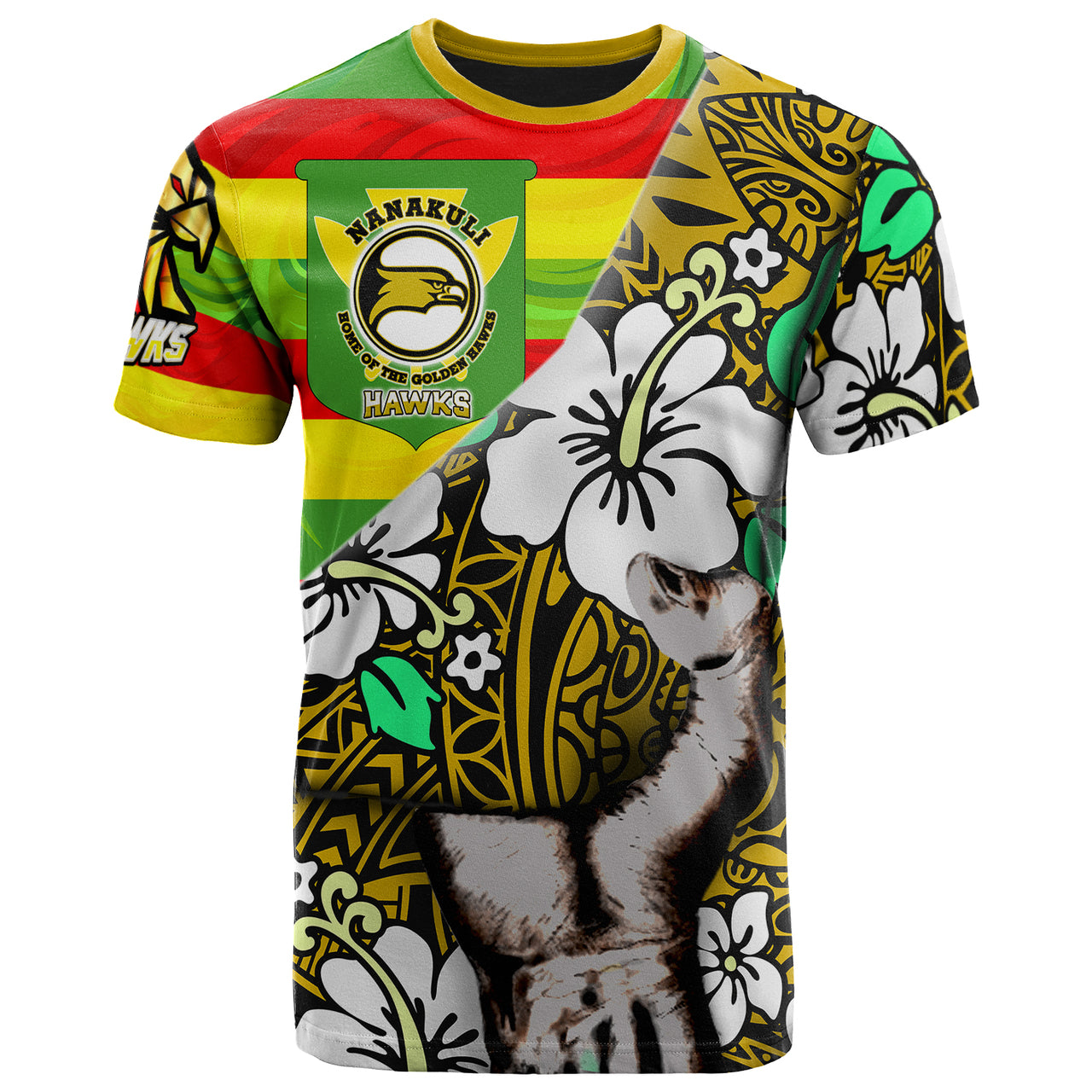 Hawaii Nanakuli High and intermediate School Custom Polynesian Patronage T Shirt The Golden Hawk Bloods in My Veins LT10 - Wonder Print Shop