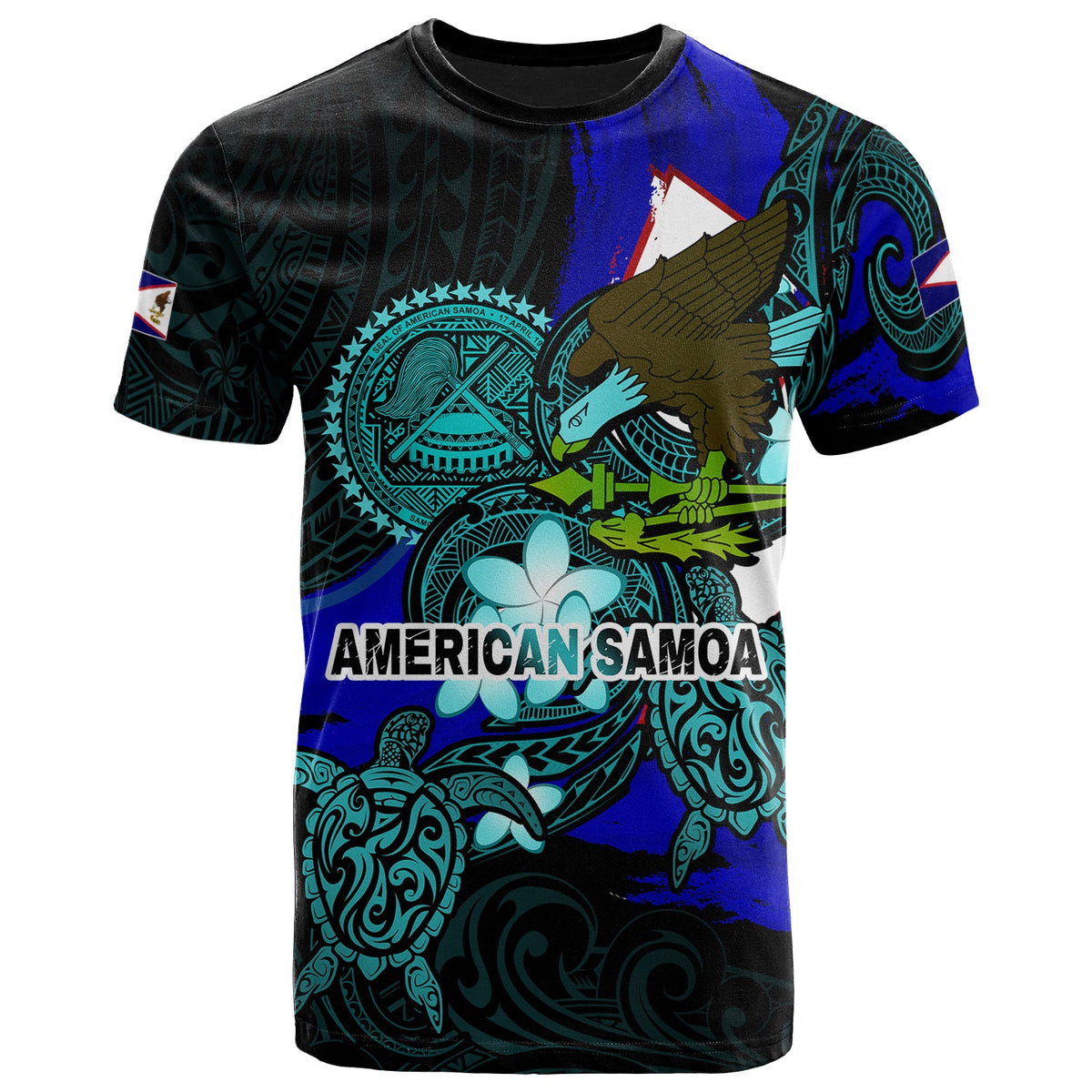American Samoa T Shirt American Samoa Independence Day With Bald Eagle And Polynesian Patterns LT10 - Wonder Print Shop