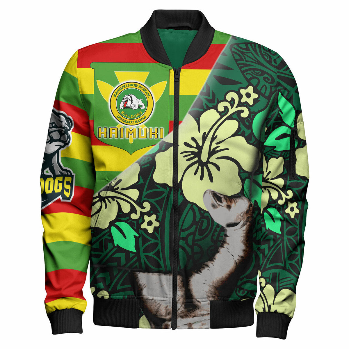 Hawaii Kaimuki High School Polynesian Patronage Bomber Jacket - Kaimuki High School Bloods in My Veins LT10 - Wonder Print Shop