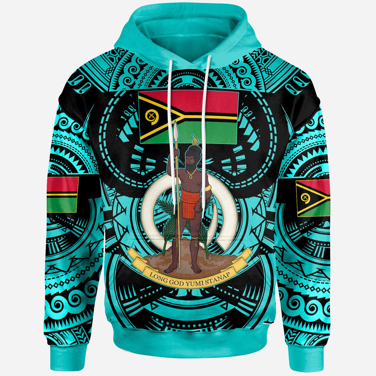 Vanuatu Hoodie Vanuatu Polynesian Culture Pride Turquoise Hoodie LT10 - Wonder Print Shop