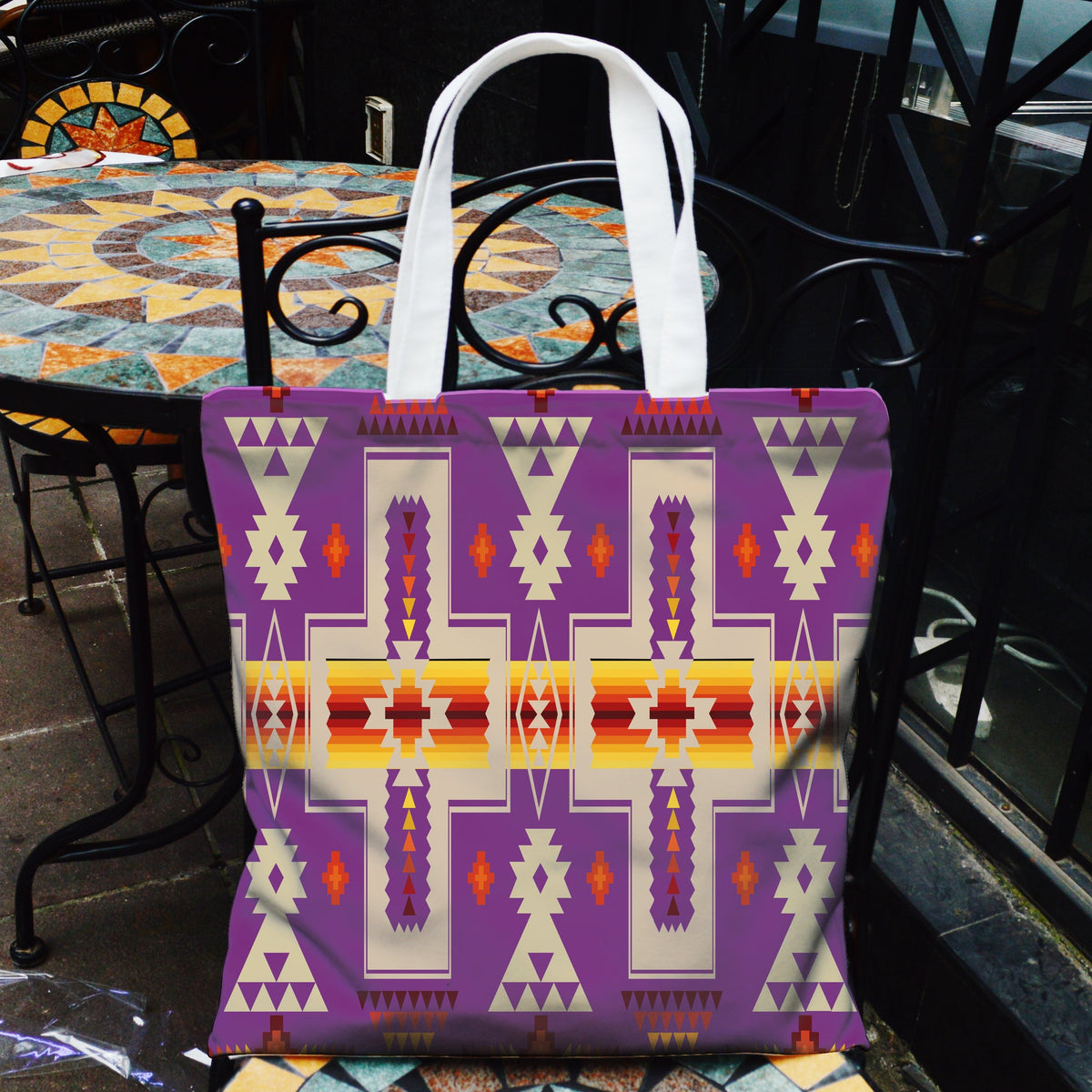 light-purple-tribe-design-native-american-pocket-canvas-bag