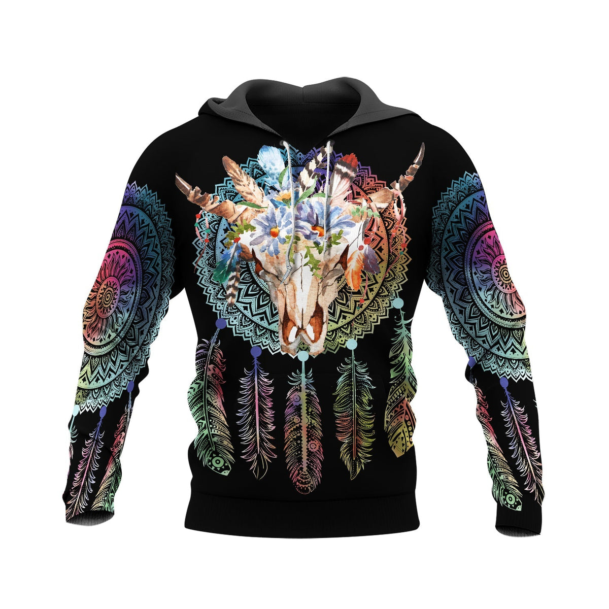 Flower Bison Native American 3D Hoodie LT10 - Wonder Print Shop