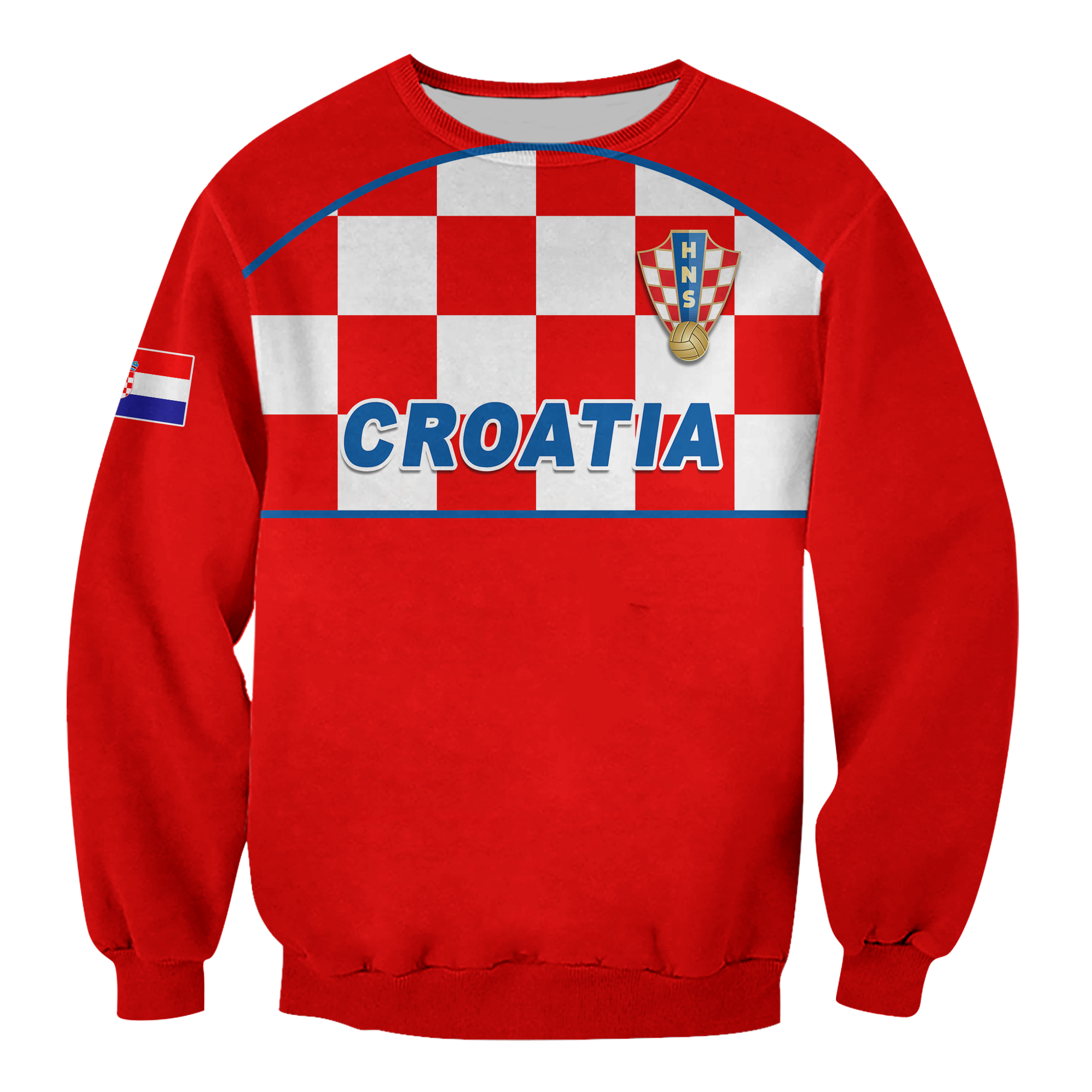 (Custom Personalised) Croatia Football 2022 Checkerboard Sweatshirt