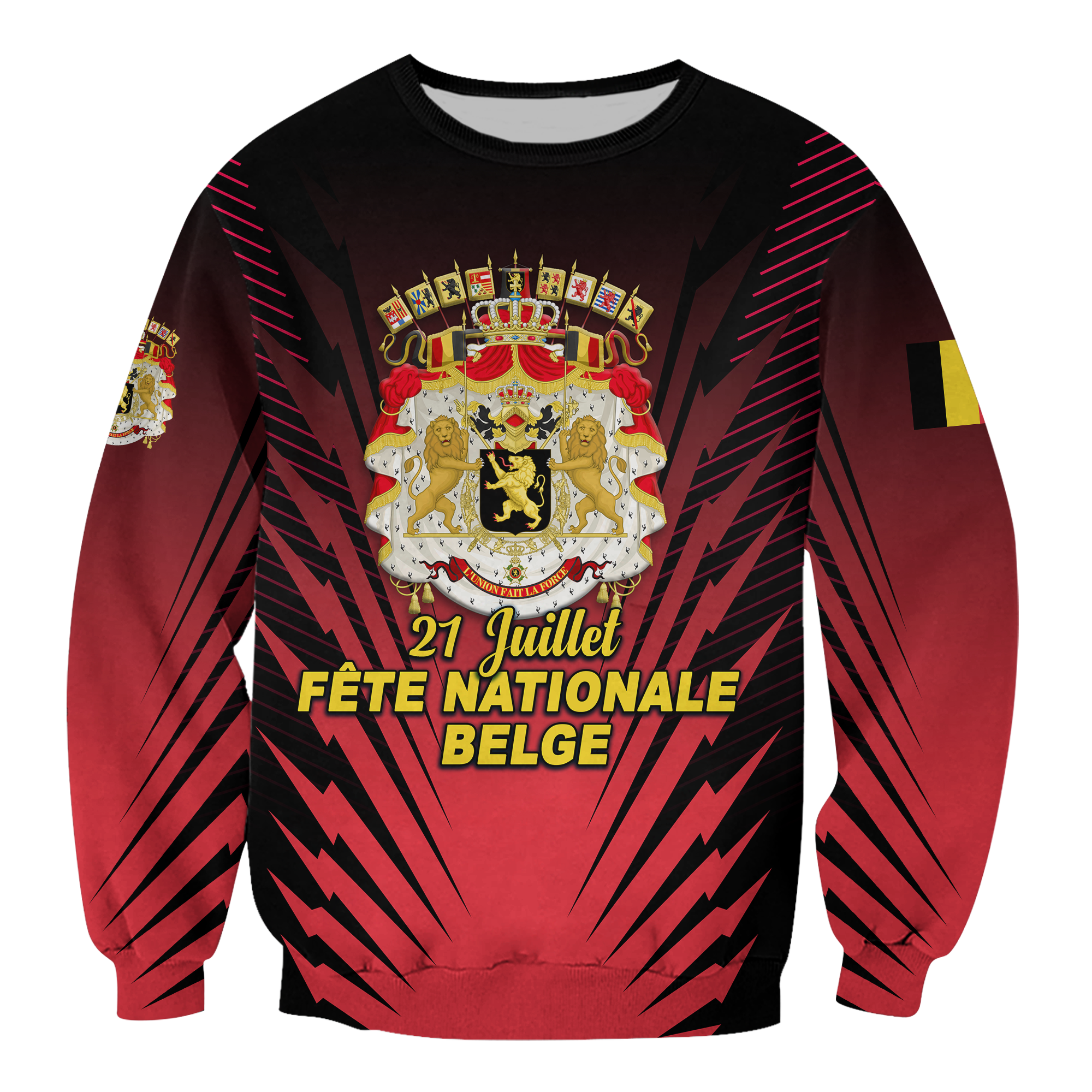 Belgium Independence Day Coat Of Arms Sweatshirt LT12 - Wonder Print Shop