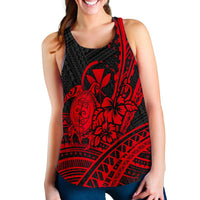 Hawaii Turtle With Hibiscus Tribal Red Women Tank Top LT12 - Wonder Print Shop