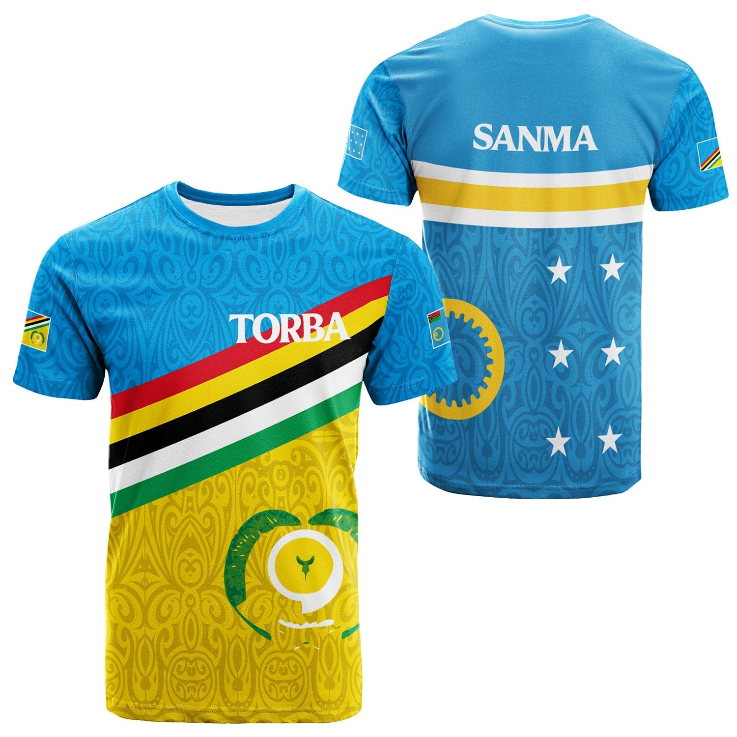 Vanuatu Torba Combine Sanma Province T Shirt Flag Style LT12 - Wonder Print Shop