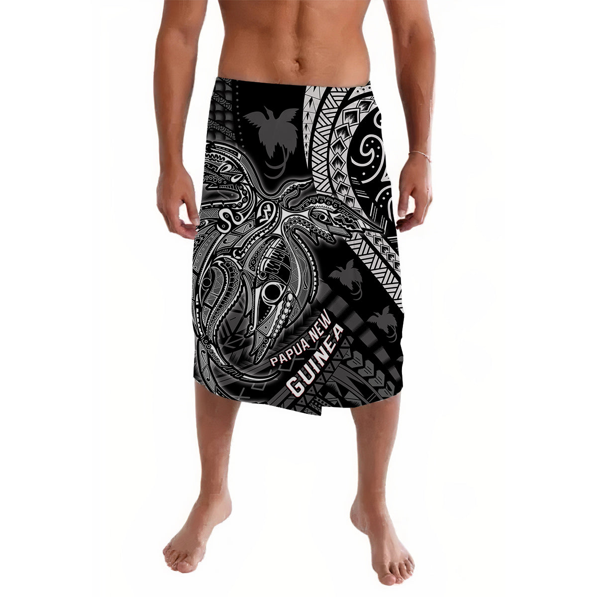 Custom Personalised Papua New Guinea Lavalava Raggiana Birds Of Paradise Black LT13 - Wonder Print Shop