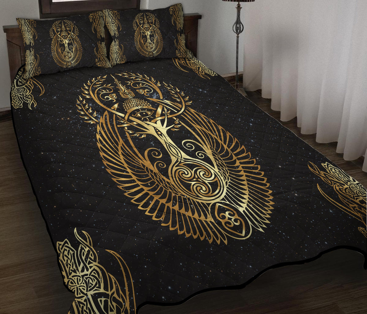 Viking Yggdrasil Tree Of Life Odin Quilt Bed Set LT12 - Wonder Print Shop