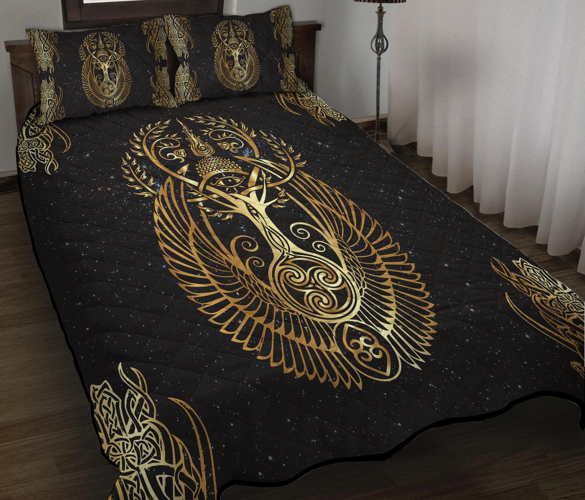 Viking Yggdrasil Tree Of Life Odin Quilt Bed Set LT12 - Wonder Print Shop