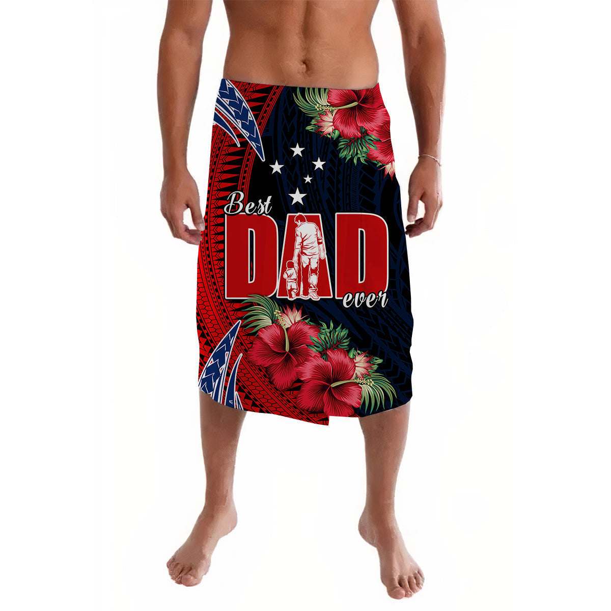 Fathers Day Lavalava Polynesian Best Dad Ever Ver.01 LT13 - Wonder Print Shop
