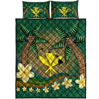 Kanaka Maoli Hawaiian Quilt Bed Set - Lauhala Tropical Plumeria Coconut Tree Polynesian LT4 - Wonder Print Shop