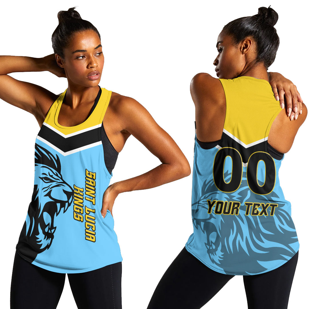 (Custom Personalised) Saint Lucia Kings Pride Women Tank Top LT12 - Wonder Print Shop