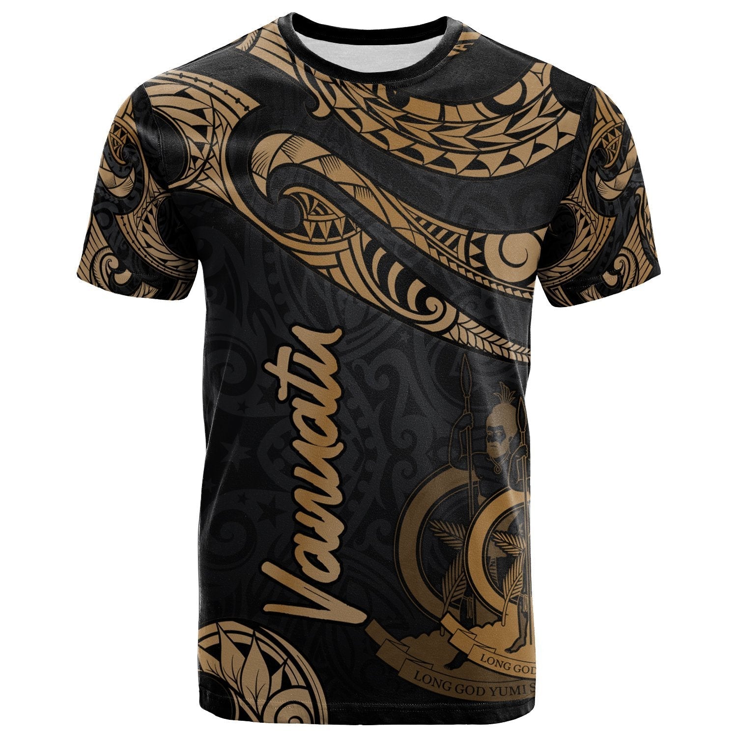 vanuatu-polynesian-t-shirt-poly-tattoo-gold-version