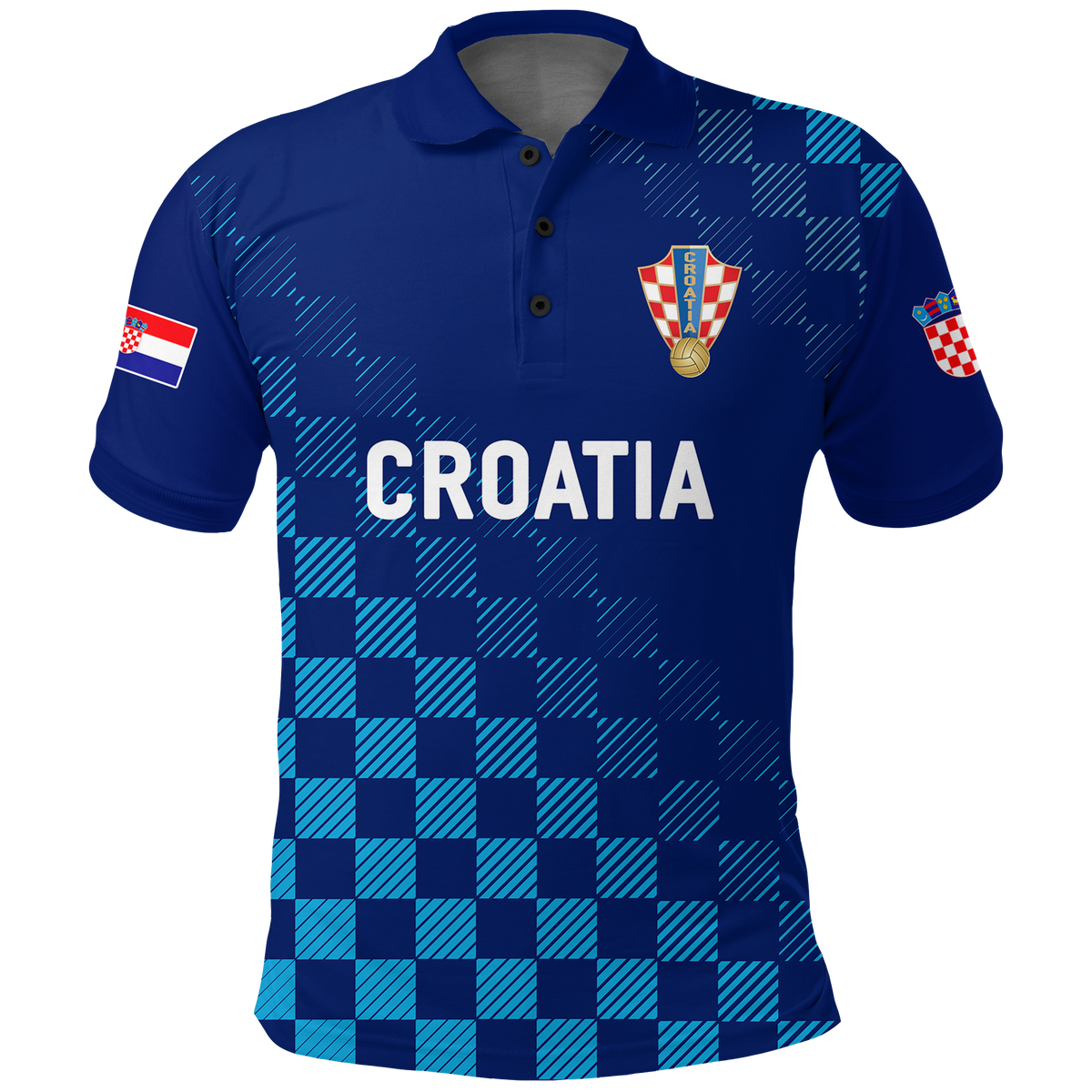 Custom Croatia Polo Shirt Football 2022 Champions Pride Blue LT12 - Wonder Print Shop