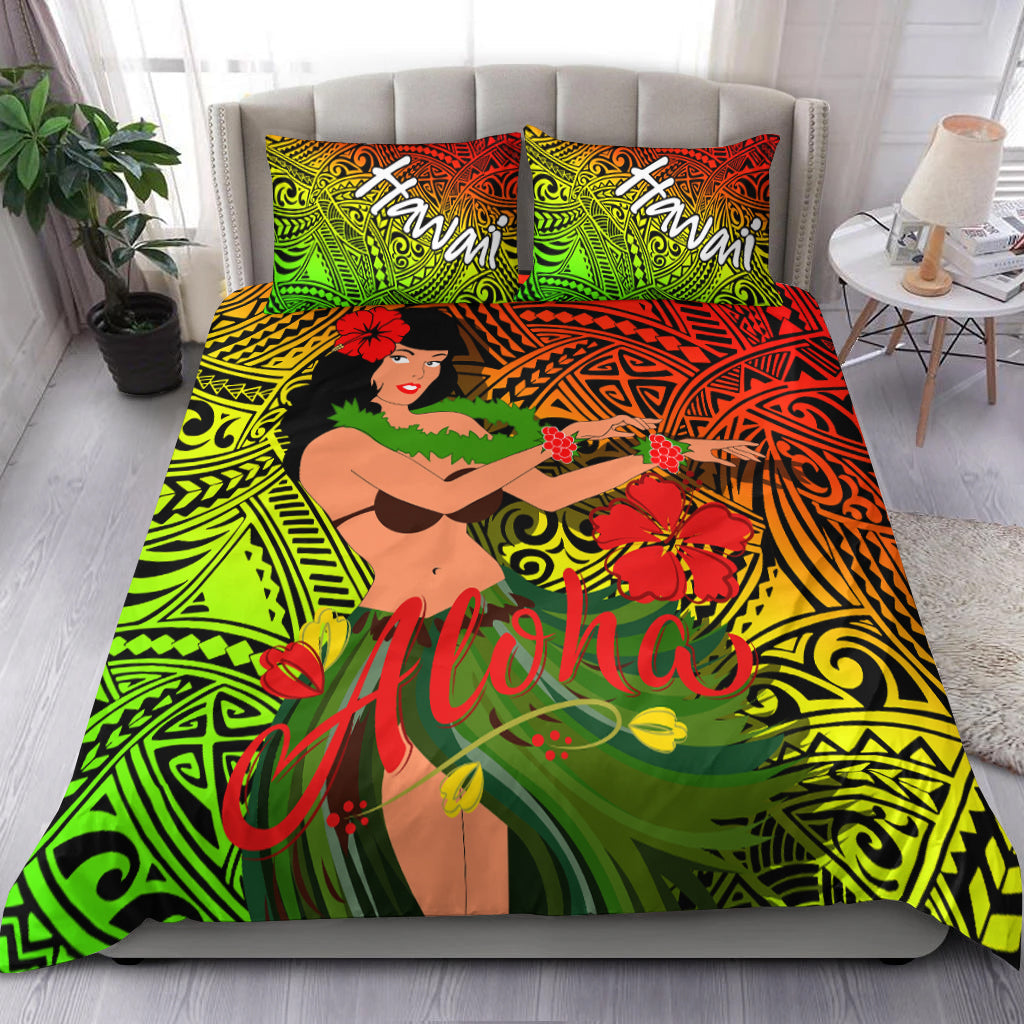 Hawaii Hula Girl Reggae Bedding Set LT2 - Wonder Print Shop