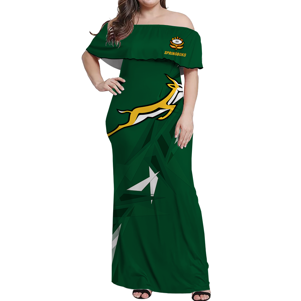 African Dress South Africa Springboks 2022 Legend Off Shoulder Long Dress LT12
